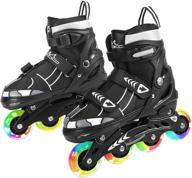 🛼 moko inline skates for kids: adjustable roller skates with light up wheels for outdoor backyard skating - girls boys children teens логотип