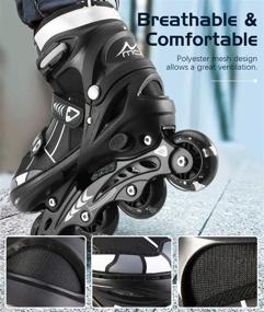 img 3 attached to 🛼 MoKo Inline Skates for Kids: Adjustable Roller Skates with Light Up Wheels for Outdoor Backyard Skating - Girls Boys Children Teens