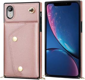 img 3 attached to Чехол через плечо KIHUWEY для iPhone Xr с держателем карты кошелька