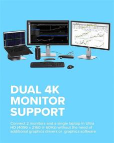 img 1 attached to VisionTek VT4000 Dual 4K Laptop Monitor Docking Station, Dual UHD Video, HDMI, DisplayPort, USB 3.0, USB-C, RJ45 Ports, Mac & Windows Compatible (901005), Black
