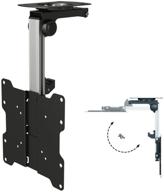 📺 installerparts folding tv ceiling mount - premium flip down and swivel ceiling mount for 17-37 inch flat screens, up to 44 lbs, vesa 75x75 to 200x200, adjustable angle - black tv mount logo