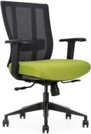 bitchair ergonomic mesh office chair in black with green accents логотип