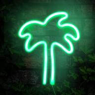 🌴 coconut tree green neon sign - vibrant wall decor with usb charging/battery operation for wedding, valentine's day, kids room, bar, christmas, birthday party логотип