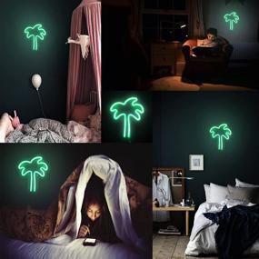 img 2 attached to 🌴 Coconut Tree Green Neon Sign - Vibrant Wall Decor with USB Charging/Battery Operation for Wedding, Valentine's Day, Kids Room, Bar, Christmas, Birthday Party