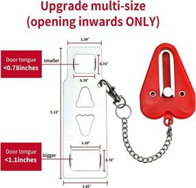 img 3 attached to Enhanced Portable Door Lock with Multi Size Locking Options for Enhanced Home Security and Privacy – Ideal for Travel, Hotels, Airbnb, Home, Apartment, School (Red)