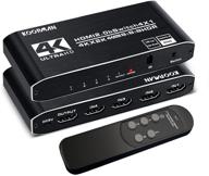 🔌купман 4k hdr hdmi переключатель: 4-портовый селектор с ик-дистанционным управлением - поддерживает hdcp 2.2, ultrahd hdr10 3d, ps4 xbox apple tv fire stick логотип