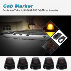 img 3 attached to 🚦 Enhance your Ford Super Duty with Partsam 5Pcs Smoke Cab Lights for F250 F350 F450 - Amber LED Top Clearance Lights for 2017-2021 Models