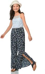 img 2 attached to 🌸 Stylish Printed Spring/Summer Jumpsuits with Unique Details and Trims for Big Girls, Size 7-16