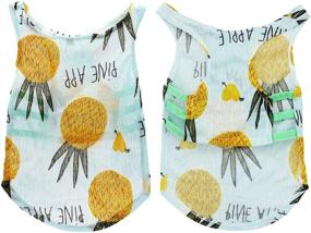 img 2 attached to 🍍 Summer Lightweight Cool Breathable Dog Shirt Hawaiian Pet T-Shirt Pineapple Bunny Printed Sleeveless Tank Top Dog Apparel for Small to Medium Pets (2 Pack)