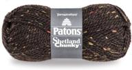 🧶 patons shetland chunky tweeds yarn in earthy brown tweed - 3 oz, 1 ball logo