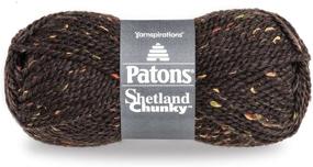 img 4 attached to 🧶 Patons Shetland Chunky Tweeds Yarn in Earthy Brown Tweed - 3 oz, 1 Ball