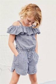 img 3 attached to Girls' Little Shoulder Jumpsuit: Toddler Clothing for Jumpsuits & Rompers