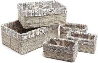 📦 organize with style: 5-piece set of wicker nesting storage baskets logo