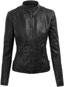 img 2 attached to 🧥 WJC663 Women's Removable Hoodie Motorcycle Jacket - Stylish Women's Clothing for Biker Enthusiasts