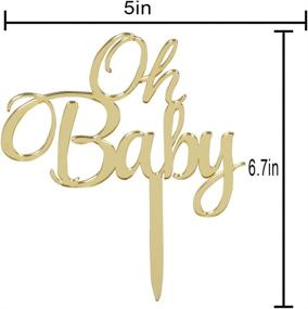 img 2 attached to 🎂 Glamorous Mirrored Gold Oh Baby Cake Topper: Perfect for Stylish Baby Birthday Party Decorations - LOVELY BITON