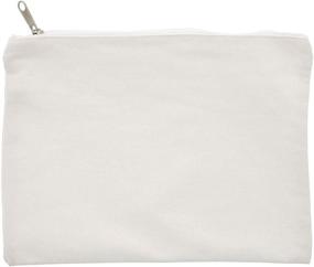 img 3 attached to Pack of 6 DIY Cotton Canvas Makeup Bags with Zipper, 8 x 6 inches