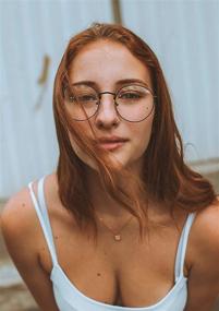 img 3 attached to 👓 Vintage Circle Metal Blue Light Blocking Glasses with 100% Anti-Blue Light Lens - Classic Round Eyeglasses Frames