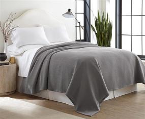 img 1 attached to 🛏️ Soft King Size Blanket Grey, Made with 100% Cotton by Sun Yin USA Inc.