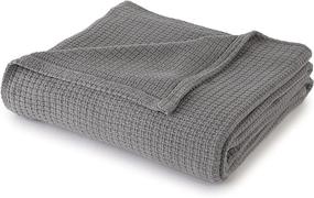 img 2 attached to 🛏️ Soft King Size Blanket Grey, Made with 100% Cotton by Sun Yin USA Inc.