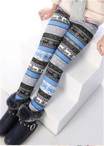 img 3 attached to 🔥 Warm and Stylish Bjinxn Winter Printing Fleece Leggings for Girls' Clothing