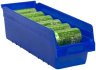 10-pack of blue akro-mils 30098 plastic nesting shelfmax storage bin box, 18x6x6 inches логотип