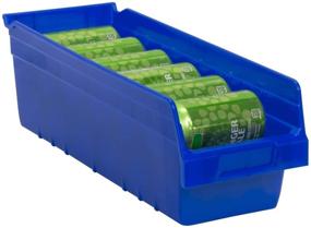 img 4 attached to 10-Pack of Blue Akro-Mils 30098 Plastic Nesting ShelfMax Storage Bin Box, 18x6x6 Inches