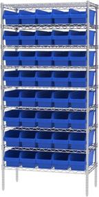 img 1 attached to 10-Pack of Blue Akro-Mils 30098 Plastic Nesting ShelfMax Storage Bin Box, 18x6x6 Inches