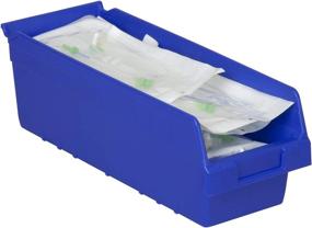 img 2 attached to 10-Pack of Blue Akro-Mils 30098 Plastic Nesting ShelfMax Storage Bin Box, 18x6x6 Inches