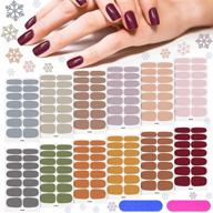 💅 fresh color self-adhesive nail wraps nail polish strips with files - set of 12 sheets for women and girls diy nail art design - nail stickers and wraps for decorative nail enhancements logo