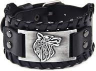 gelconnie viking bracelet: punk leather cuff for a gothic wristband, nordic amulet scandi talisman celtic pagan jewelry logo