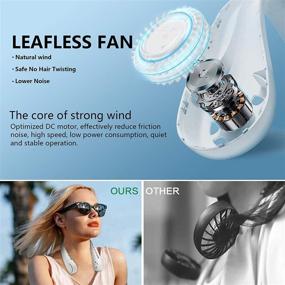 img 2 attached to The Leafless Neck Fan: A Portable, Ultra-Quiet USB Mini Fan Perfect for Personal Use, Battery Powered and Ideal for Outdoor Sports