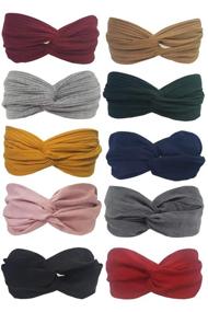 img 4 attached to 💁 Versatile and Stylish Ergonflow 10 Pack Headbands: Boho Bands for Women, Twisted Headband, Criss Cross Wraps, Bows – Perfect Hair Accessories for Women and Girls