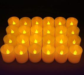 img 4 attached to 🔥 Realistic Flameless Tea Lights: Furora LIGHTING LED Votive Candles Pack of 24 with Flickering Flame, Battery Operated, 1.7inch Small Electric Fake Candles