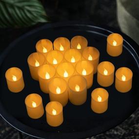 img 2 attached to 🔥 Realistic Flameless Tea Lights: Furora LIGHTING LED Votive Candles Pack of 24 with Flickering Flame, Battery Operated, 1.7inch Small Electric Fake Candles