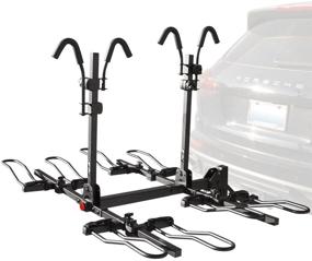 img 4 attached to 🚲 BV 4-Bike Bicycle Hitch Mount Rack Carrier - Tray Style Smart Tilting Design for Car, Truck, SUV (4-Bike Carrier)