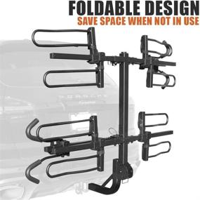 img 2 attached to 🚲 BV 4-Bike Bicycle Hitch Mount Rack Carrier - Tray Style Smart Tilting Design for Car, Truck, SUV (4-Bike Carrier)