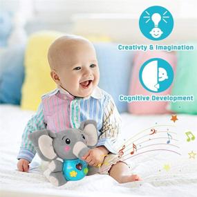 img 3 attached to 🐘 Aitbay Плюшевый слон Музыкальные игрушки для малышей: Очаровательные плюшевые осветительные музыкальные игрушки для новорожденных до 36 месяцев