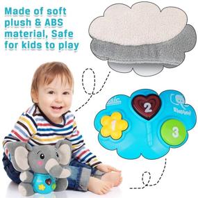 img 2 attached to 🐘 Aitbay Плюшевый слон Музыкальные игрушки для малышей: Очаровательные плюшевые осветительные музыкальные игрушки для новорожденных до 36 месяцев