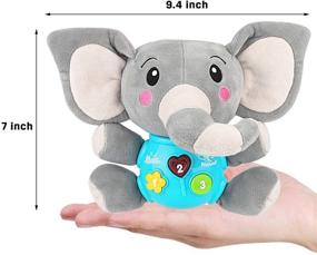 img 1 attached to 🐘 Aitbay Плюшевый слон Музыкальные игрушки для малышей: Очаровательные плюшевые осветительные музыкальные игрушки для новорожденных до 36 месяцев