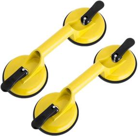 img 4 attached to Gekbot 2-Pack: Heavy Duty Aluminum Vacuum Suction Cups for 🔩 Lifting Large Glass/Tile, Floor Gap Fixing, Dent Removing, Mirror Holding, & More!