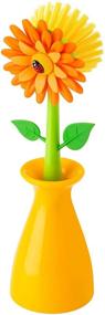 img 3 attached to Vigar Flower Power Dish Brush - Plastic Vase 7200 Orange 5 x 5 x 15 cm