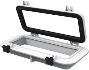 img 4 attached to 🪟 SEAFLO Rectangular Porthole Window - ABS Plastic & Tinted Glass - 16x8 Inches (White)