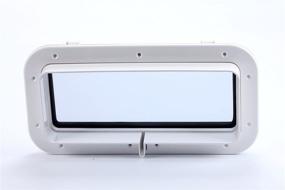 img 3 attached to 🪟 SEAFLO Rectangular Porthole Window - ABS Plastic & Tinted Glass - 16x8 Inches (White)