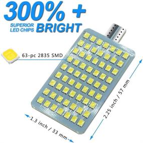 img 3 attached to 🌟 ДА 12V 63-SMD Чипсет Сверхяркие 6000K Белые Лампы LED T10 921 922 912 для потолочного светильника RV трейлера кемперского купола света внутреннего освещения - упаковка из 10 штук - Оптимизированные лампы LED для внутреннего потолочного светильника RV трейлера кемперского купола - упаковка из 10 штук