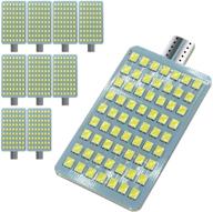 🌟 да 12v 63-smd чипсет сверхяркие 6000k белые лампы led t10 921 922 912 для потолочного светильника rv трейлера кемперского купола света внутреннего освещения - упаковка из 10 штук - оптимизированные лампы led для внутреннего потолочного светильника rv трейлера кемперского купола - упаковка из 10 штук логотип