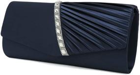 img 3 attached to Charming Tailor Crystal Embellished Satin Evening Handbag with Pleated Clutch Design