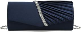 img 4 attached to Charming Tailor Crystal Embellished Satin Evening Handbag with Pleated Clutch Design