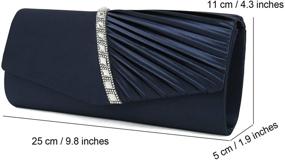 img 1 attached to Charming Tailor Crystal Embellished Satin Evening Handbag with Pleated Clutch Design