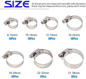 img 3 attached to 🔧 Swpeet 60Pcs Assorted Sizes Hose Clamps Kit, 304 Stainless Steel Adjustable 6-38mm Range - Ideal for Plumbing, Automotive, and Mechanical Applications