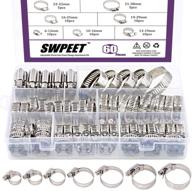 🔧 swpeet 60pcs assorted sizes hose clamps kit, 304 stainless steel adjustable 6-38mm range - ideal for plumbing, automotive, and mechanical applications logo